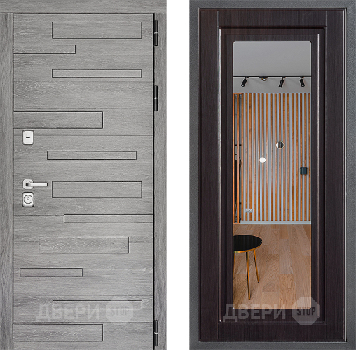 Входная металлическая Дверь Дверной континент ДК-10 ФЛЗ Зеркало Венге в Шатуре