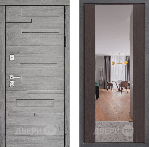Входная металлическая Дверь Дверной континент ДК-10 ФЛЗ-1 Зеркало Венге в Шатуре
