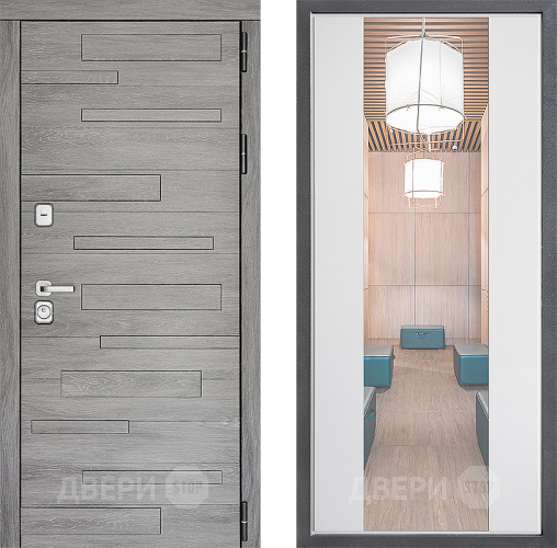 Дверь Дверной континент ДК-10 ФЛЗ-1 Зеркало Белый софт в Шатуре