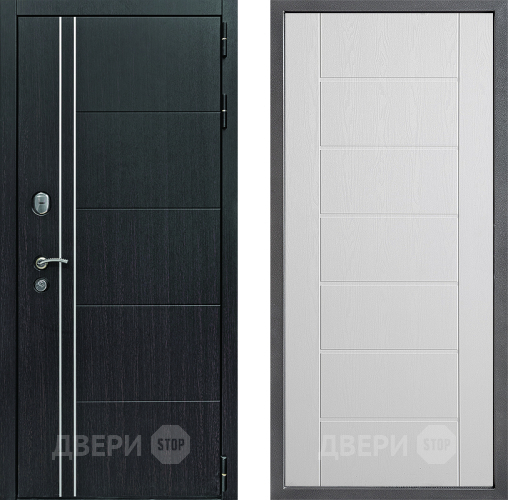 Входная металлическая Дверь Дверной континент Теплолюкс Дизайн ФЛ-Лайн Белое дерево в Шатуре