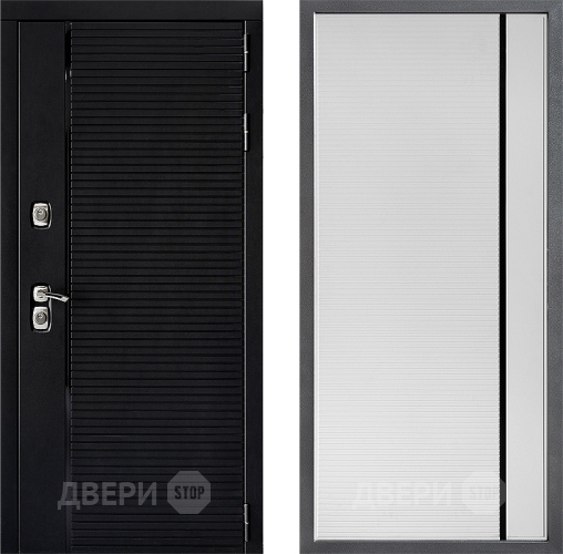 Входная металлическая Дверь Дверной континент ДК-1 ФЛ-757 Черное Стекло Софт милк в Шатуре