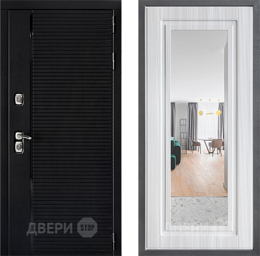 Входная металлическая Дверь Дверной континент ДК-1 ФЛЗ Зеркало Сандал белый в Шатуре