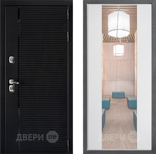 Входная металлическая Дверь Дверной континент ДК-1 ФЛЗ-1 Зеркало Белый софт в Шатуре