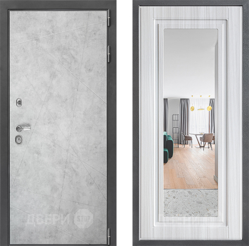 Дверь Дверной континент ДК-3/743 ФЛЗ Зеркало Сандал белый в Шатуре