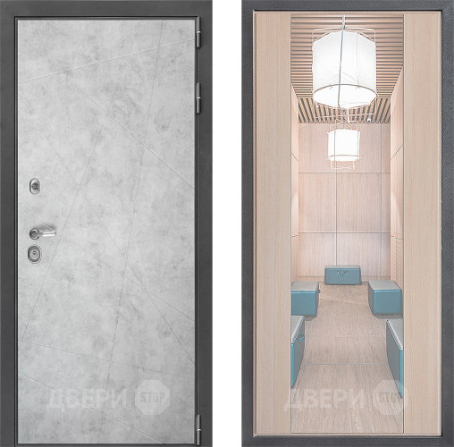 Входная металлическая Дверь Дверной континент ДК-3/743 ФЛЗ-1 Зеркало Капучино в Шатуре