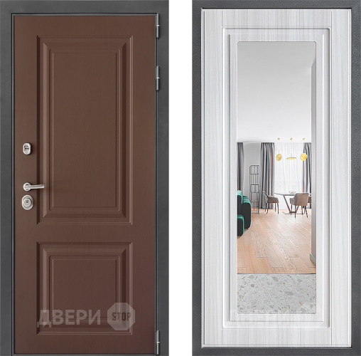 Дверь Дверной континент ДК-3/729 ФЛЗ Зеркало Сандал белый в Шатуре