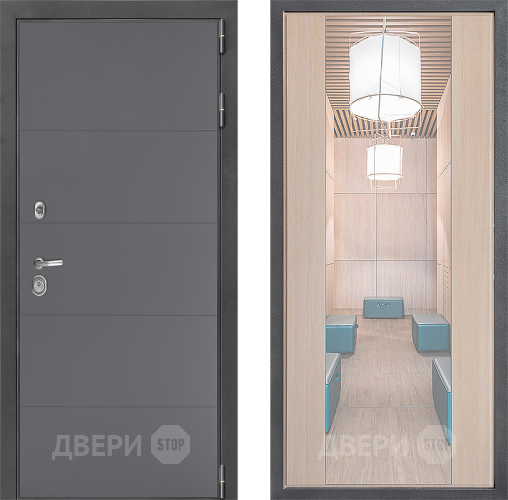 Входная металлическая Дверь Дверной континент ДК-3/649 ФЛЗ-1 Зеркало Капучино в Шатуре