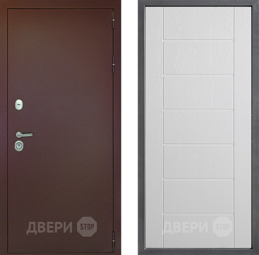 Дверь Дверной континент Рубикон Медь Дизайн ФЛ-Лайн Белое дерево в Шатуре