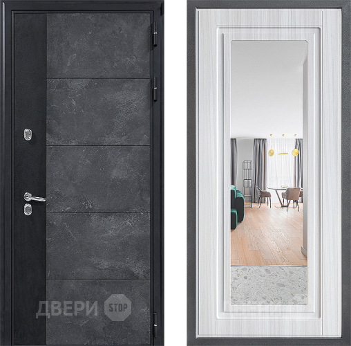 Дверь Дверной континент ДК-15 Бетон ТЕРМО ФЛЗ Зеркало Сандал белый в Шатуре