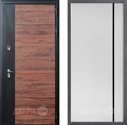 Дверь Дверной континент ДК-15 Красное Дерево ТЕРМО ФЛ-757 Черное Стекло Софт милк в Шатуре