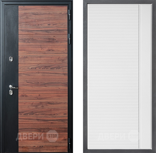 Входная металлическая Дверь Дверной континент ДК-15 Красное Дерево ТЕРМО ФЛ-757 Белое Стекло Софт милк в Шатуре