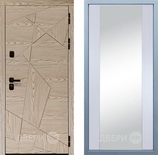 Дверь Дива МД-97/1 Д-15 Зеркало Белый в Шатуре