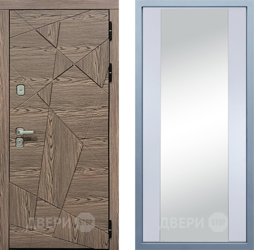 Входная металлическая Дверь Дива МД-97/2 Д-15 Зеркало Белый в Шатуре