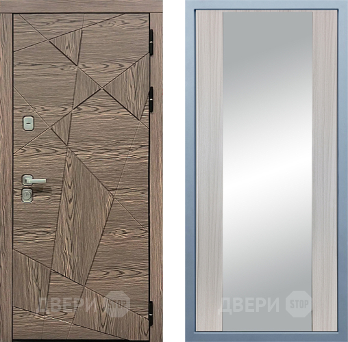Входная металлическая Дверь Дива МД-97/2 Д-15 Зеркало Сандал белый в Шатуре