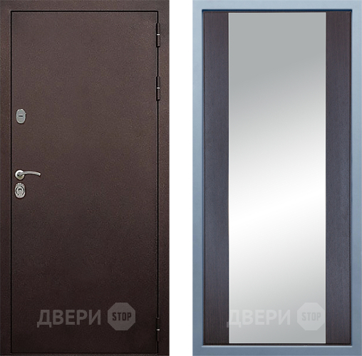 Входная металлическая Дверь Дива МД-40 Медь Д-15 Зеркало Венге в Шатуре