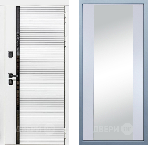 Входная металлическая Дверь Дива МХ-45 Белая STR Д-15 Зеркало Белый в Шатуре