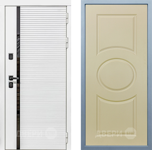Входная металлическая Дверь Дива МХ-45 Белая STR Д-8 Шампань в Шатуре