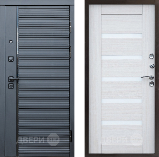 Входная металлическая Дверь Престиж Черная Линия Царга Лиственница белая в Шатуре