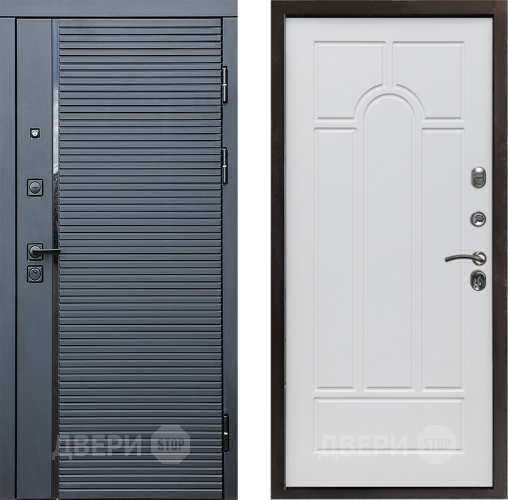 Дверь Престиж Черная Линия Арка Белое дерево в Шатуре