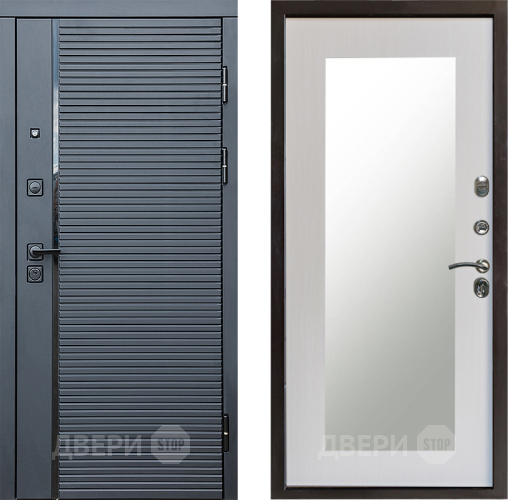 Дверь Престиж Черная Линия Зеркло Пастораль Лиственница белая в Шатуре