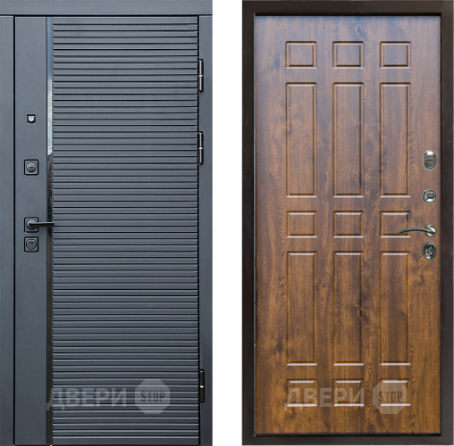 Входная металлическая Дверь Престиж Черная Линия Спарта Дуб в Шатуре