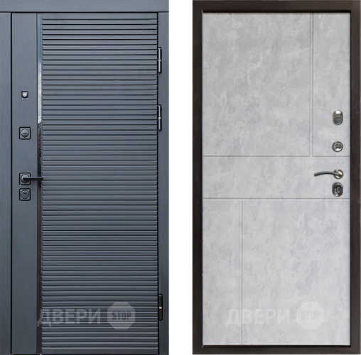 Дверь Престиж Черная Линия Горизонт Бетон светлый в Шатуре