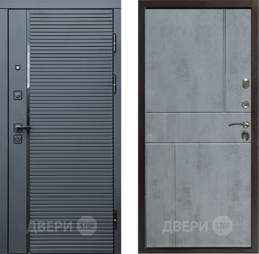 Дверь Престиж Черная Линия Горизонт Бетон темный в Шатуре