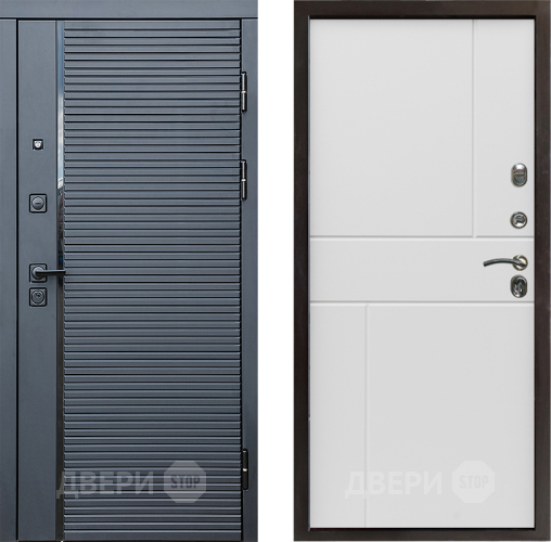 Дверь Престиж Черная Линия Горизонт Бетон белый в Шатуре