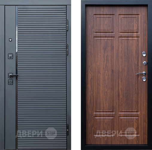 Входная металлическая Дверь Престиж Черная Линия Премиум Орех темный в Шатуре