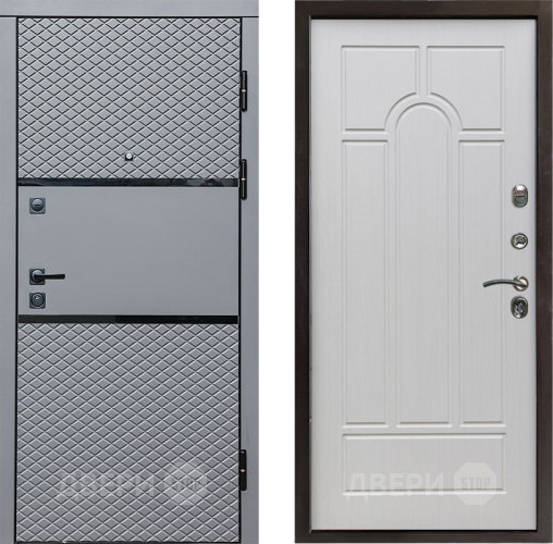 Входная металлическая Дверь Престиж Ромб Арка Лиственница белая в Шатуре