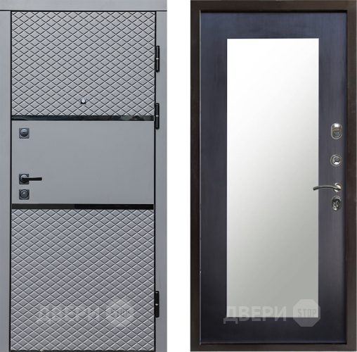 Входная металлическая Дверь Престиж Ромб Зеркло Пастораль Венге в Шатуре
