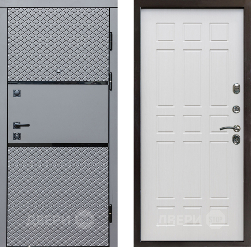 Входная металлическая Дверь Престиж Ромб Спарта Лиственница белая в Шатуре