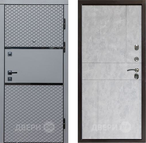 Входная металлическая Дверь Престиж Ромб Горизонт Бетон светлый в Шатуре