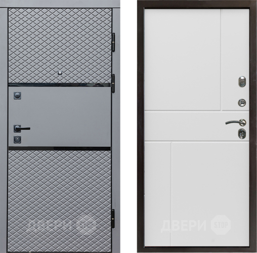 Входная металлическая Дверь Престиж Ромб Горизонт Бетон белый в Шатуре