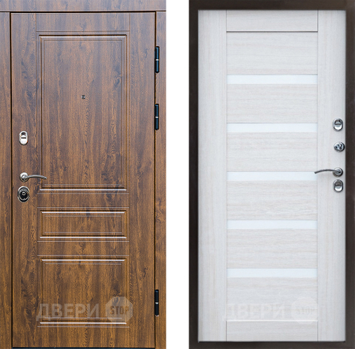 Входная металлическая Дверь Престиж Классика Дуб Царга Лиственница белая в Шатуре