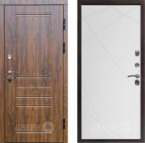 Входная металлическая Дверь Престиж Классика Дуб Лучи Бетон белый в Шатуре