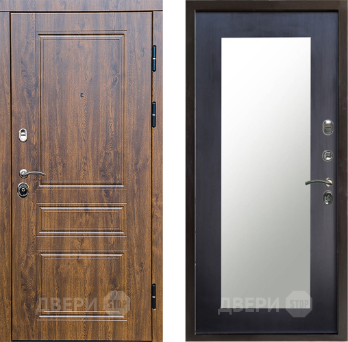 Входная металлическая Дверь Престиж Классика Дуб Зеркло Пастораль Венге в Шатуре