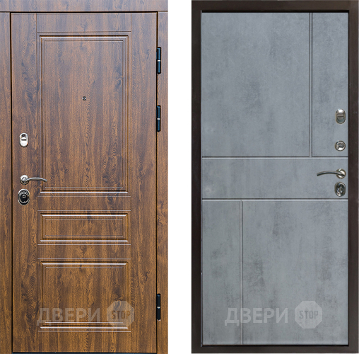 Входная металлическая Дверь Престиж Классика Дуб Горизонт Бетон темный в Шатуре