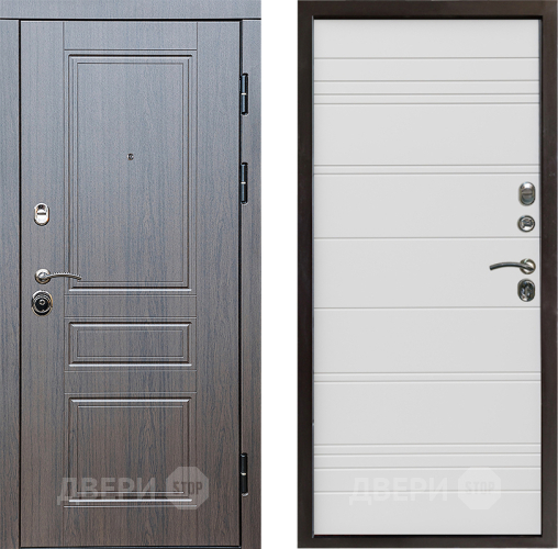 Входная металлическая Дверь Престиж Классика Венге Line Белый в Шатуре