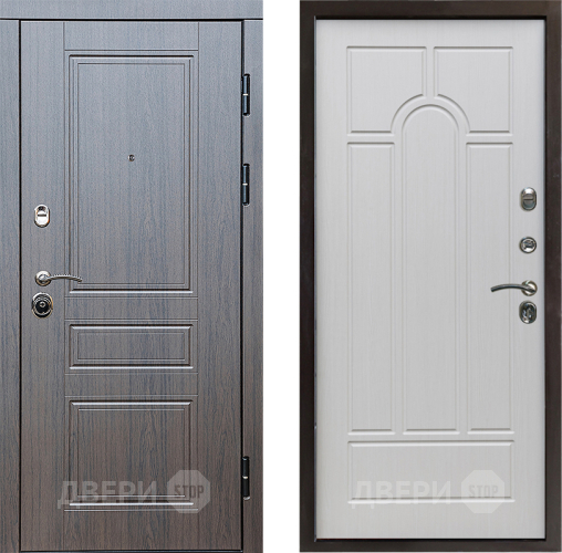 Входная металлическая Дверь Престиж Классика Венге Арка Лиственница белая в Шатуре