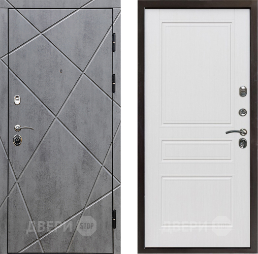 Входная металлическая Дверь Престиж Лучи Классика Белое дерево в Шатуре