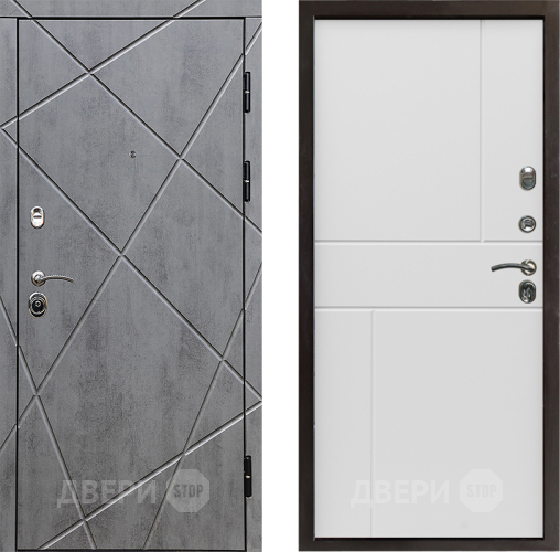 Дверь Престиж Лучи Горизонт Бетон белый в Шатуре
