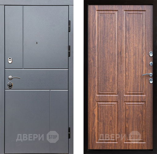 Входная металлическая Дверь Престиж Горизонт Грэй Премиум Орех светлый в Шатуре