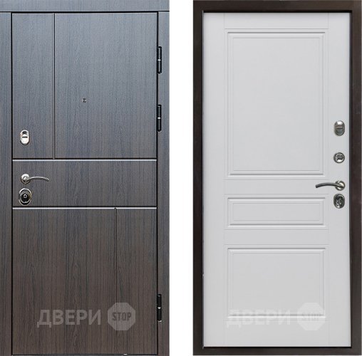 Входная металлическая Дверь Престиж Горизонт Венге Классика Белый матовый в Шатуре