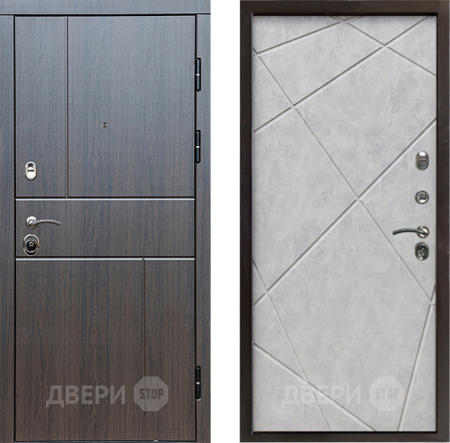 Входная металлическая Дверь Престиж Горизонт Венге Лучи Бетон светлый в Шатуре