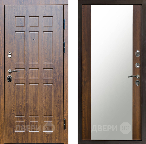 Входная металлическая Дверь Престиж Стандарт Зеркало Дуб в Шатуре