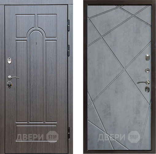 Входная металлическая Дверь Престиж Арка Лучи Бетон темный в Шатуре