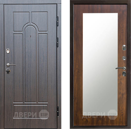 Входная металлическая Дверь Престиж Арка Зеркло Пастораль Дуб в Шатуре