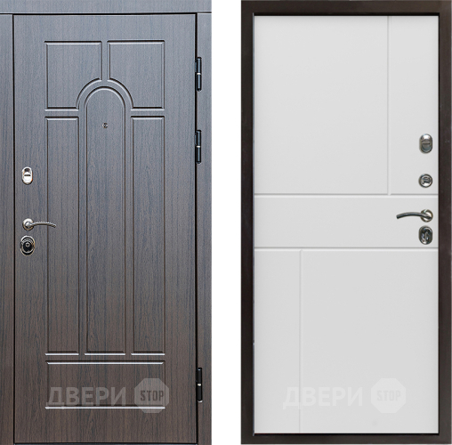 Входная металлическая Дверь Престиж Арка Горизонт Бетон белый в Шатуре