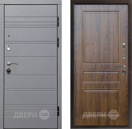 Входная металлическая Дверь Престиж Линия Грэй Классика Дуб в Шатуре